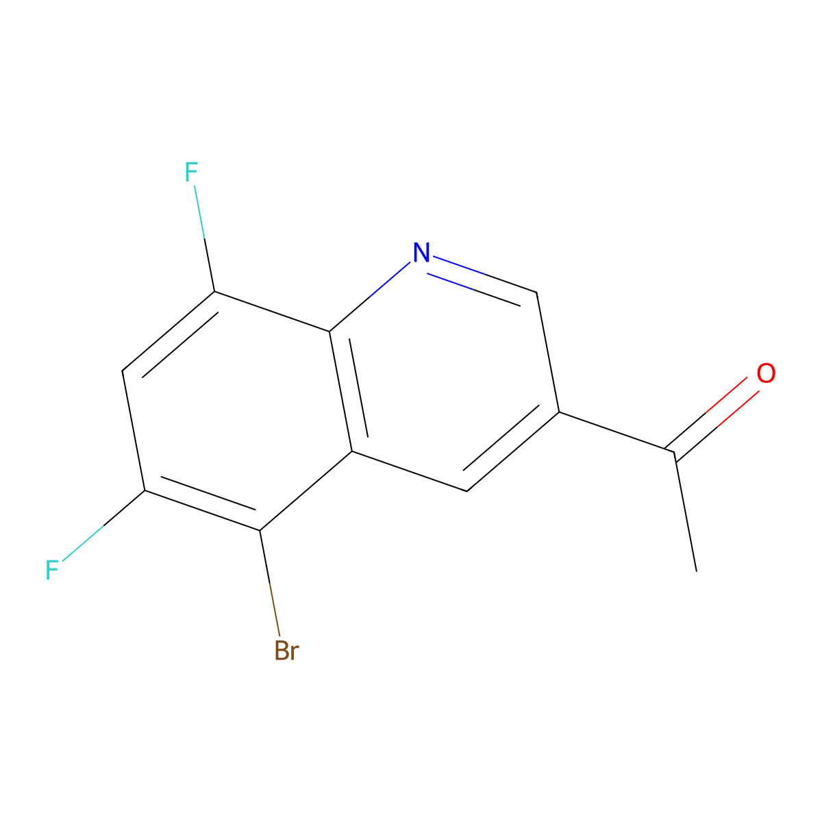 1-(5-Bromo-6,8-difluoroquinolin-3-yl)ethan-1-one molecular structure, CAS 2419368-36-6