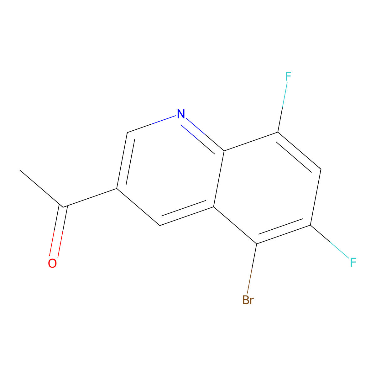 1-(5-Bromo-6,8-difluoroquinolin-3-yl)ethan-1-one molecular structure, CAS 2419368-36-6