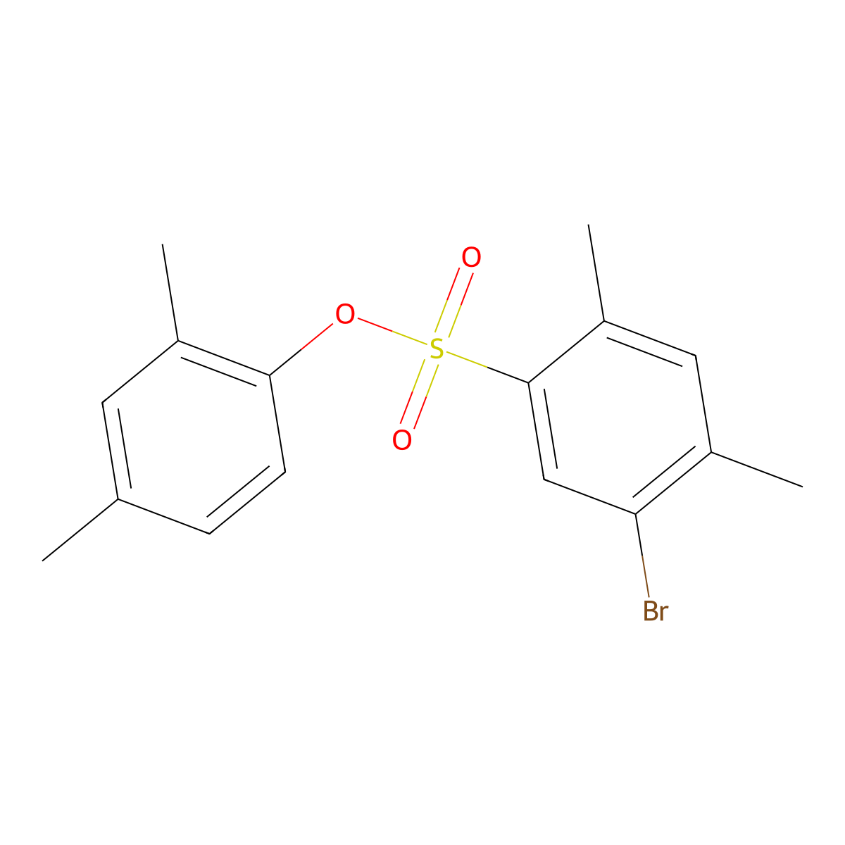 2,4-Dimethylphenyl 5-bromo-2,4-dimethylbenzene-1-sulfonate molecular structure, CAS 2419394-48-0