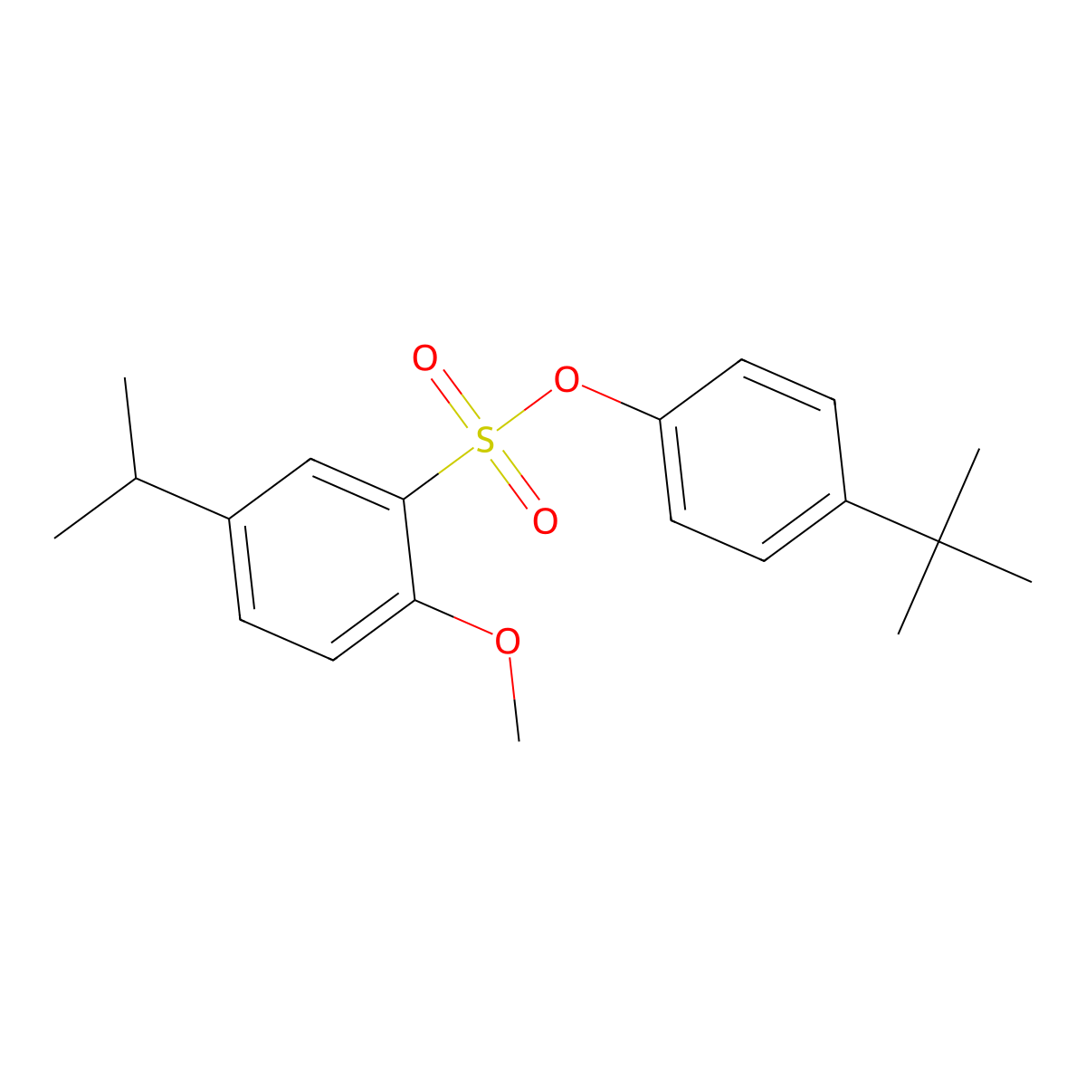 4-Tert-butylphenyl 2-methoxy-5-(propan-2-yl)benzene-1-sulfonate molecular structure, CAS 2419397-48-9