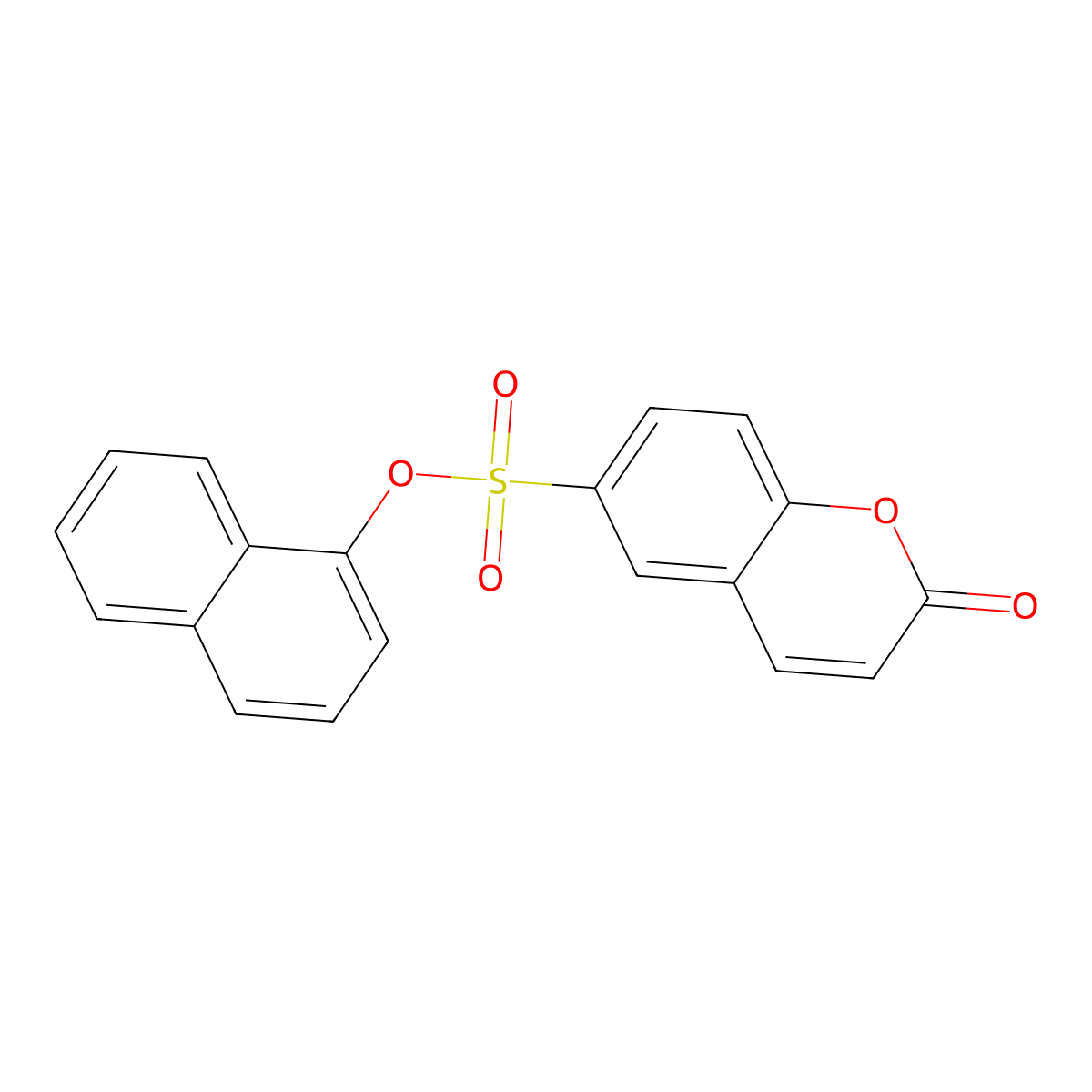 naphthalen-1-yl 2-oxo-2H-chromene-6-sulfonate molecular structure, CAS 2419397-53-6