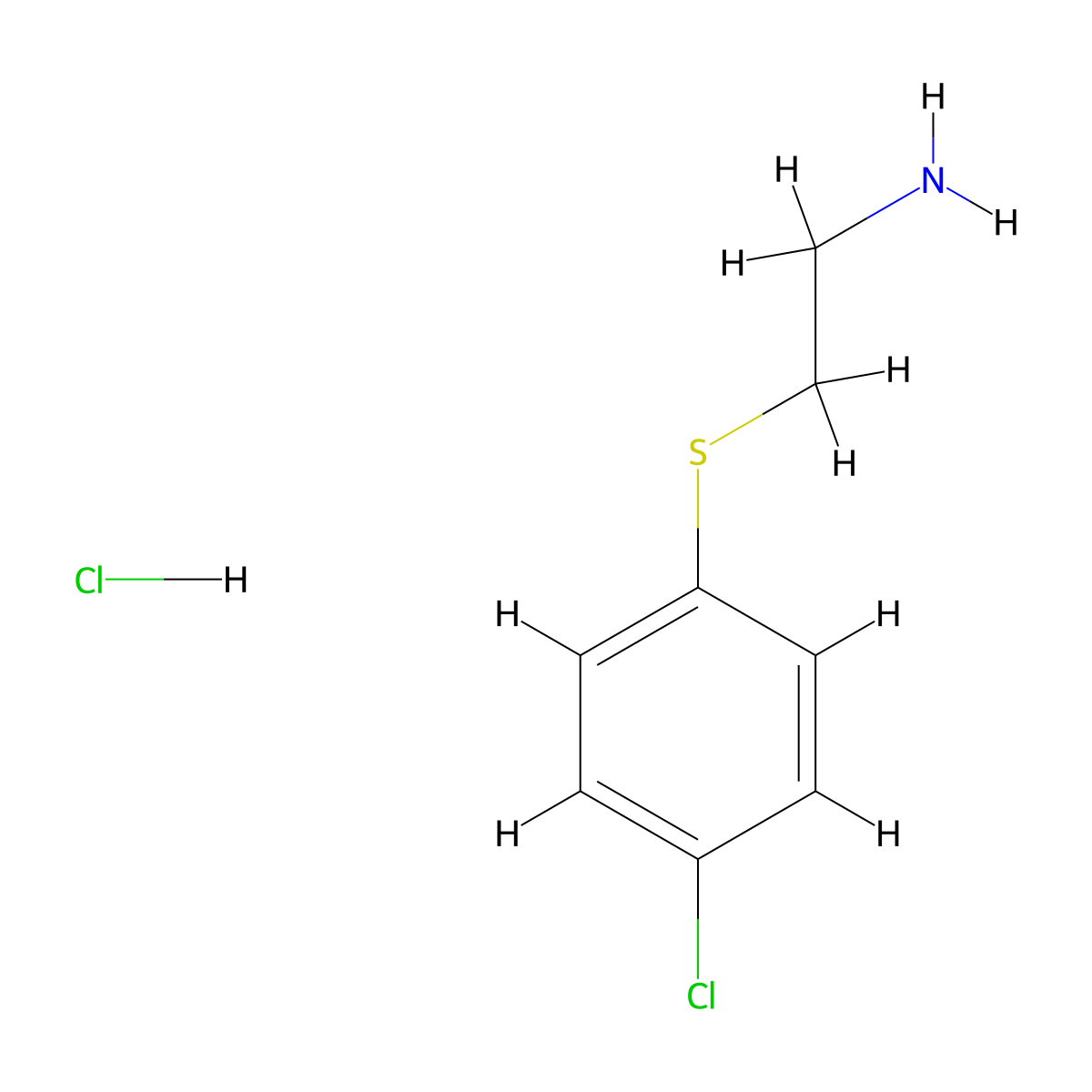 2-[(4-Chlorophenyl)thio]ethanamine hydrochloride molecular structure, CAS 24194-09-0