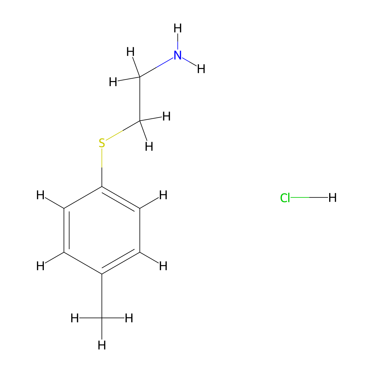 1-[(2-Aminoethyl)sulfanyl]-4-methylbenzene hydrochloride molecular structure, CAS 24194-10-3