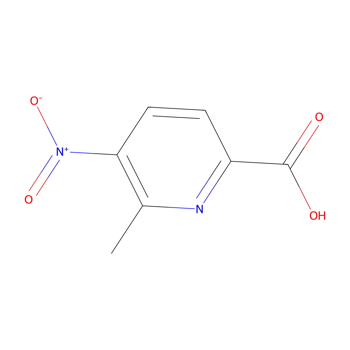 2-Methyl-3-nitropyridine-6-carboxylic acid molecular structure, CAS 24194-98-7