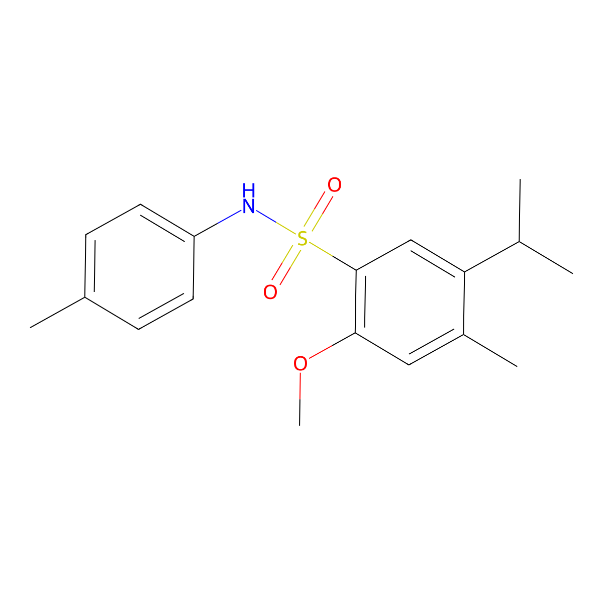 2-methoxy-4-methyl-N-(4-methylphenyl)-5-(propan-2-yl)benzene-1-sulfonamide molecular structure, CAS 2419411-04-2