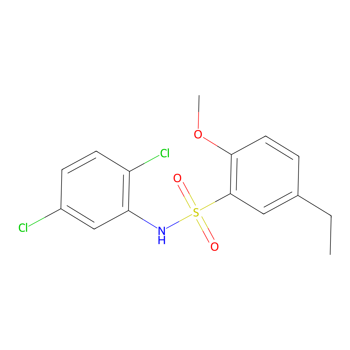 N-(2,5-dichlorophenyl)-5-ethyl-2-methoxybenzene-1-sulfonamide molecular structure, CAS 2419411-08-6