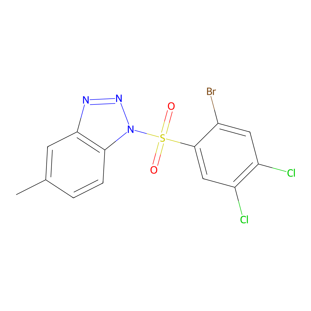 1-(2-bromo-4,5-dichlorobenzenesulfonyl)-5-methyl-1H-1,2,3-benzotriazole molecular structure, CAS 2419415-55-5