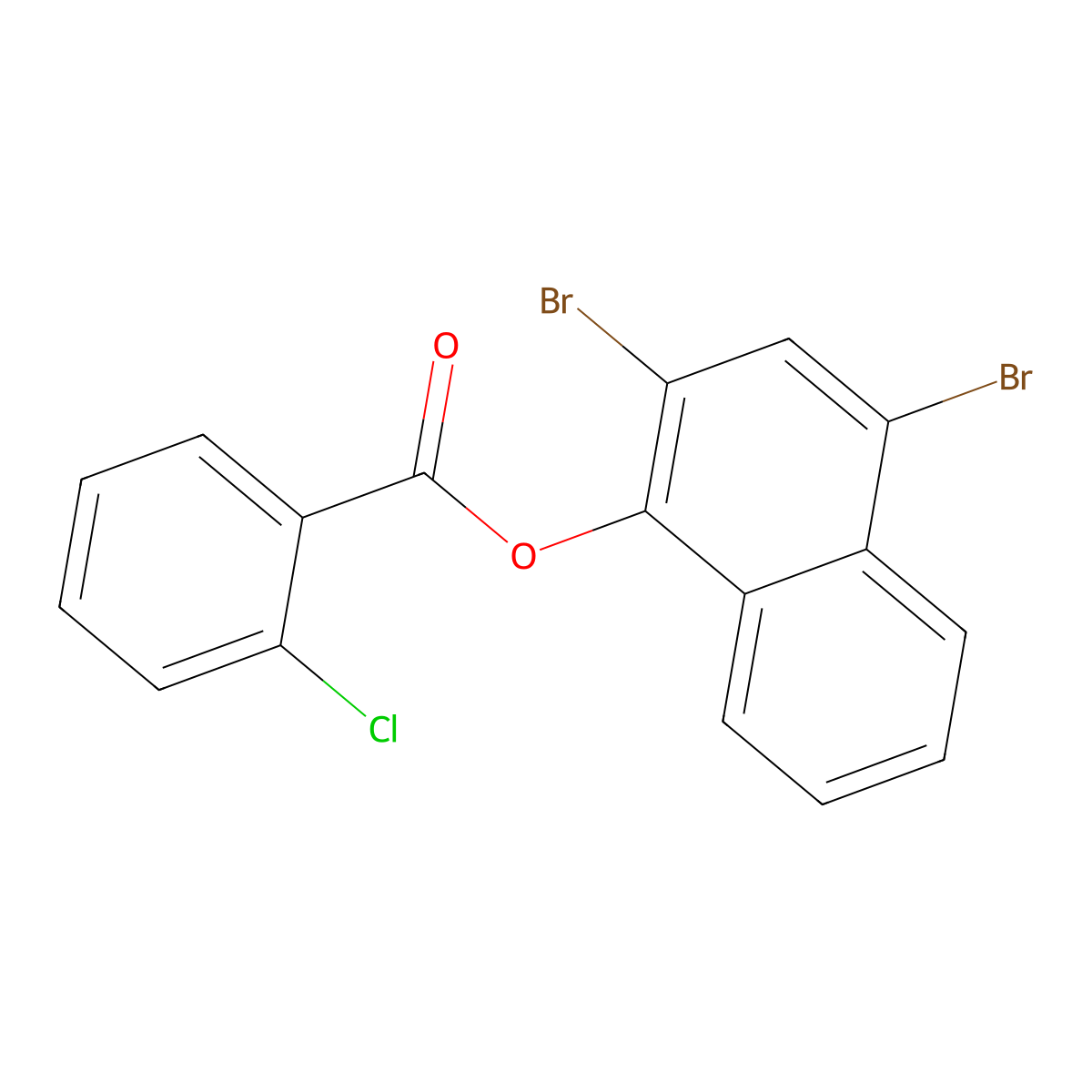2,4-Dibromonaphthalen-1-yl 2-chlorobenzoate molecular structure, CAS 2419419-95-5