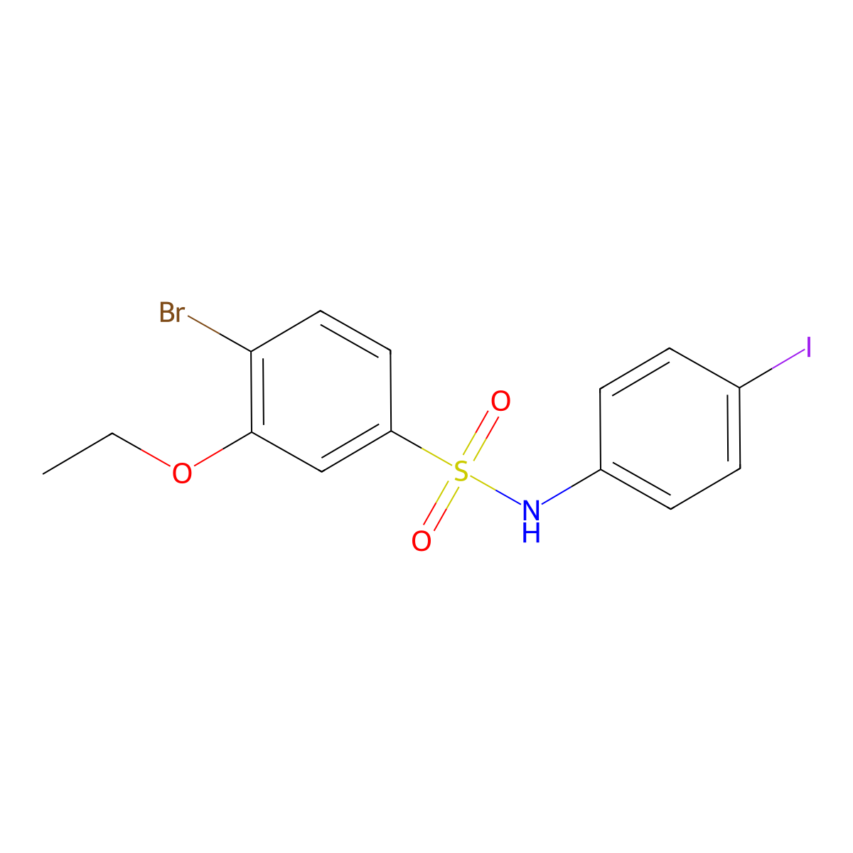 4-bromo-3-ethoxy-N-(4-iodophenyl)benzene-1-sulfonamide molecular structure, CAS 2419420-08-7