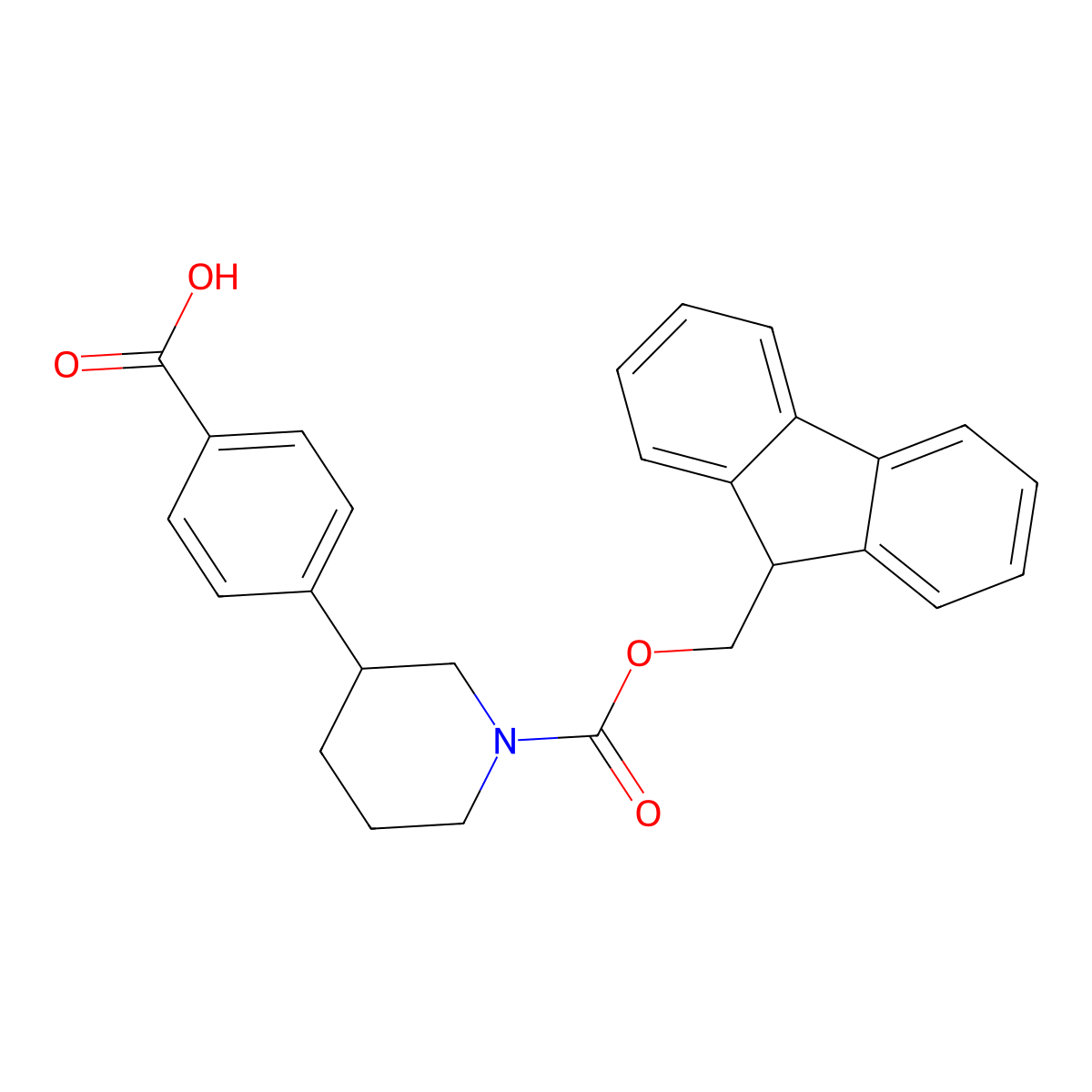 4-[1-(9H-Fluoren-9-ylmethoxycarbonyl)piperidin-3-yl]benzoic acid molecular structure, CAS 2419430-30-9