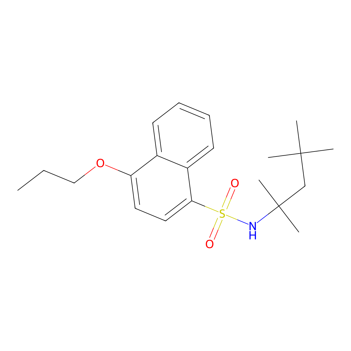 4-propoxy-N-(2,4,4-trimethylpentan-2-yl)naphthalene-1-sulfonamide molecular structure, CAS 2419452-68-7