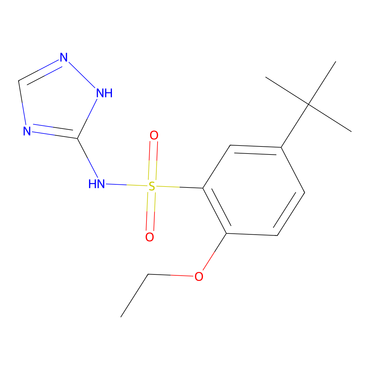 5-tert-butyl-2-ethoxy-N-(1H-1,2,4-triazol-3-yl)benzene-1-sulfonamide molecular structure, CAS 2419453-61-3
