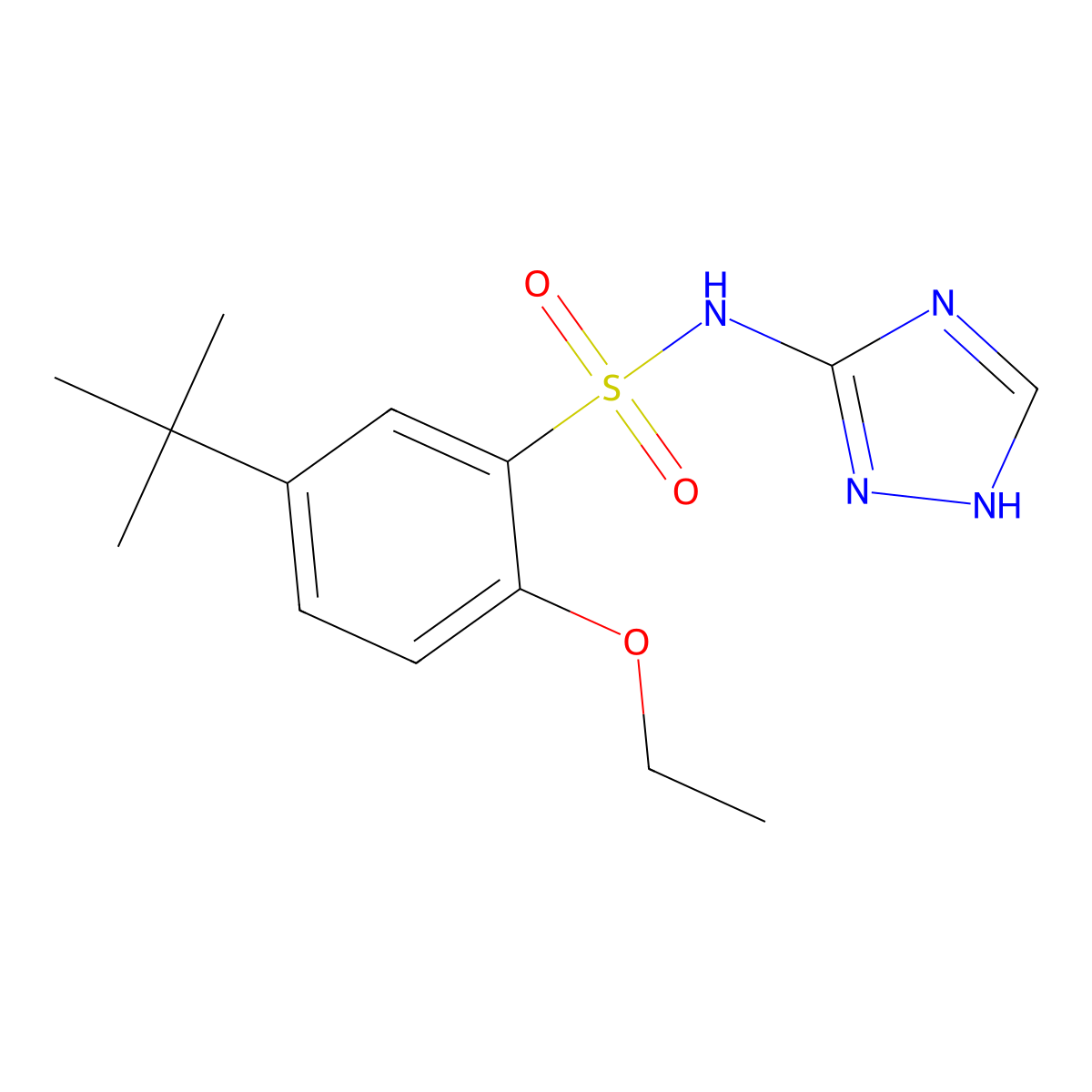 5-tert-butyl-2-ethoxy-N-(1H-1,2,4-triazol-3-yl)benzene-1-sulfonamide molecular structure, CAS 2419453-61-3