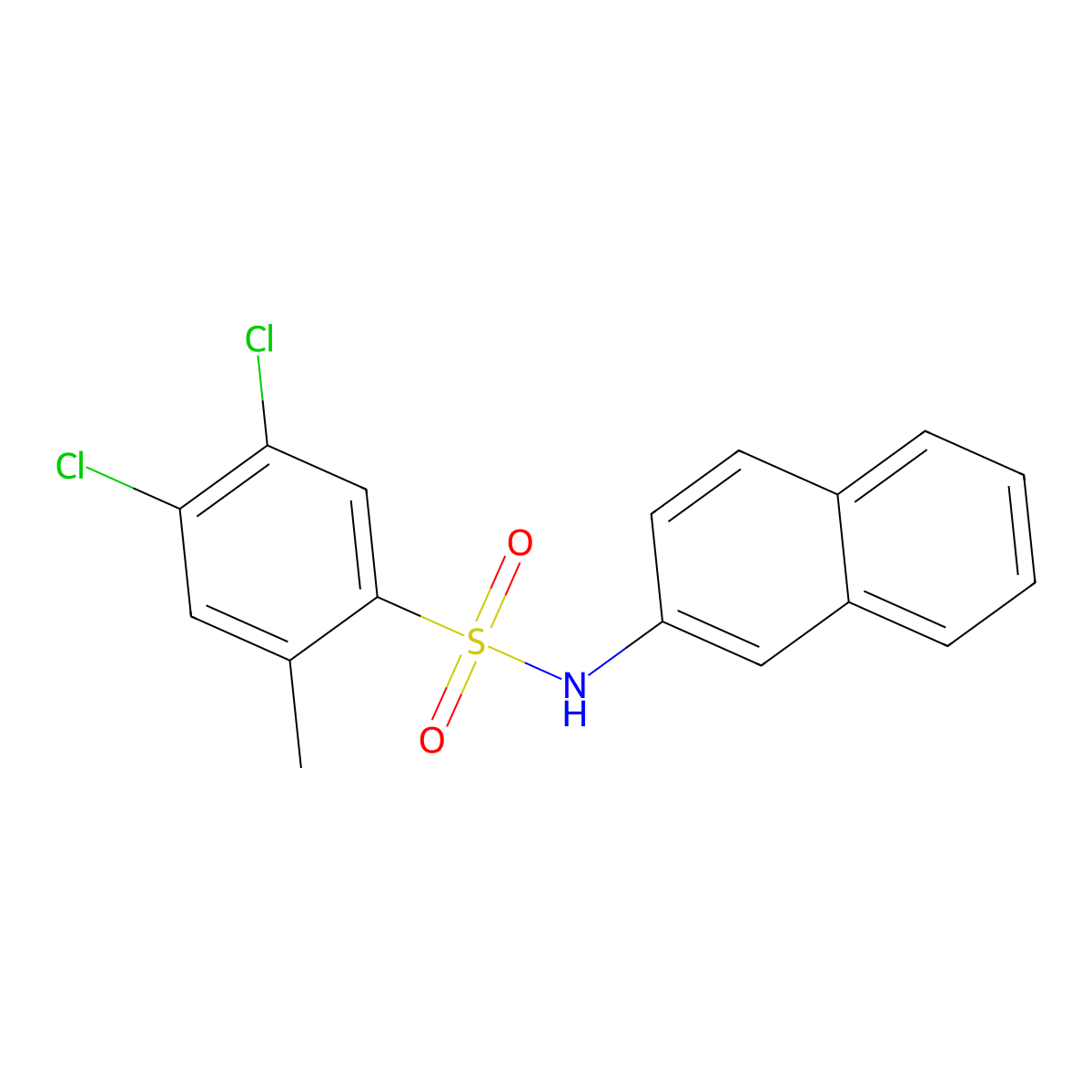 4,5-dichloro-2-methyl-N-(naphthalen-2-yl)benzene-1-sulfonamide molecular structure, CAS 2419453-65-7