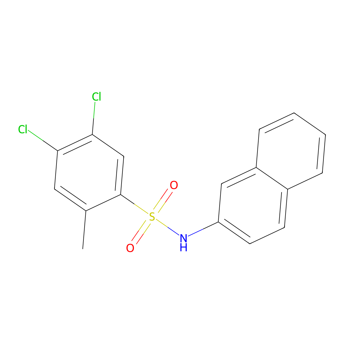 4,5-dichloro-2-methyl-N-(naphthalen-2-yl)benzene-1-sulfonamide molecular structure, CAS 2419453-65-7