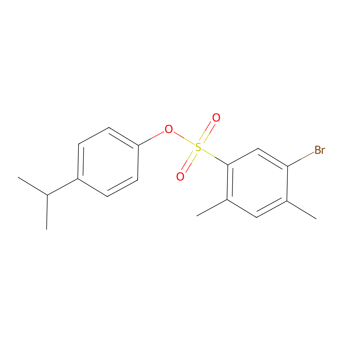 4-(Propan-2-yl)phenyl 5-bromo-2,4-dimethylbenzene-1-sulfonate molecular structure, CAS 2419461-90-6
