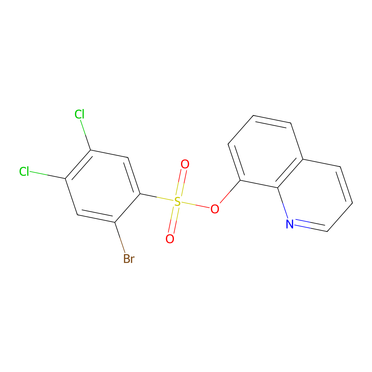 Quinolin-8-yl 2-bromo-4,5-dichlorobenzene-1-sulfonate molecular structure, CAS 2419461-94-0
