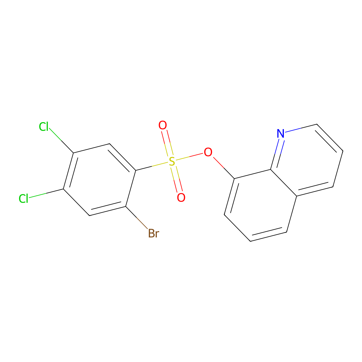 Quinolin-8-yl 2-bromo-4,5-dichlorobenzene-1-sulfonate molecular structure, CAS 2419461-94-0