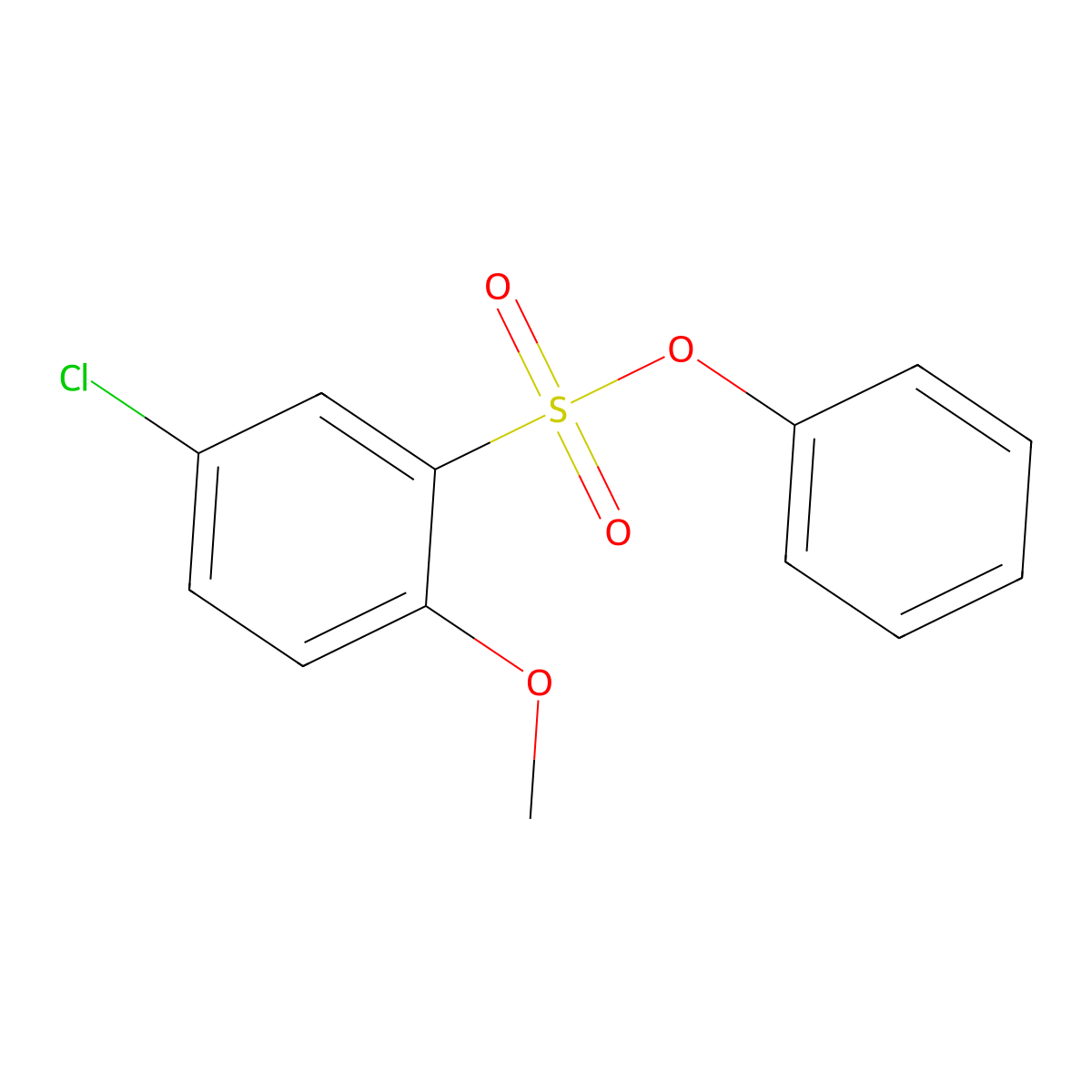 Phenyl 5-chloro-2-methoxybenzene-1-sulfonate molecular structure, CAS 2419486-51-2