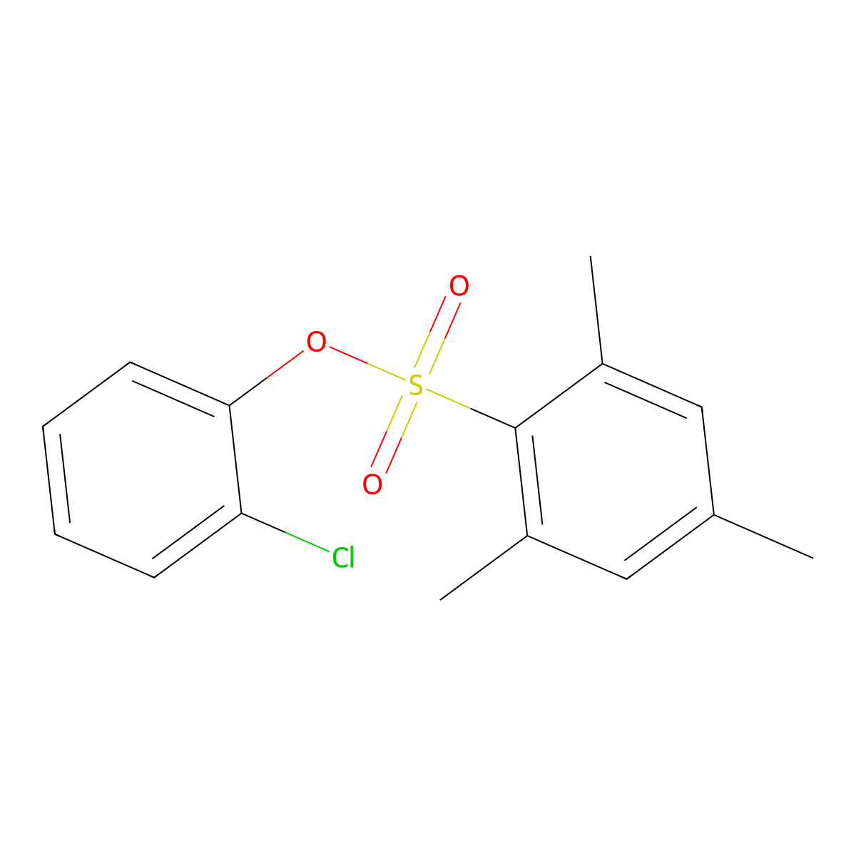 2-Chlorophenyl 2,4,6-trimethylbenzene-1-sulfonate molecular structure, CAS 2419498-65-8