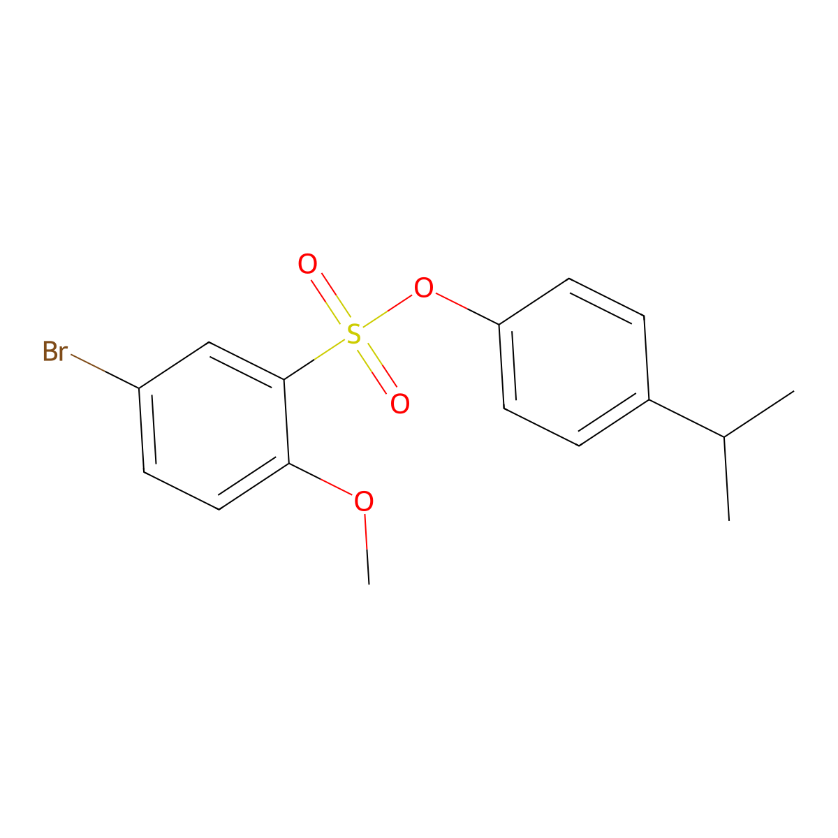 4-(Propan-2-yl)phenyl 5-bromo-2-methoxybenzene-1-sulfonate molecular structure, CAS 2419498-70-5