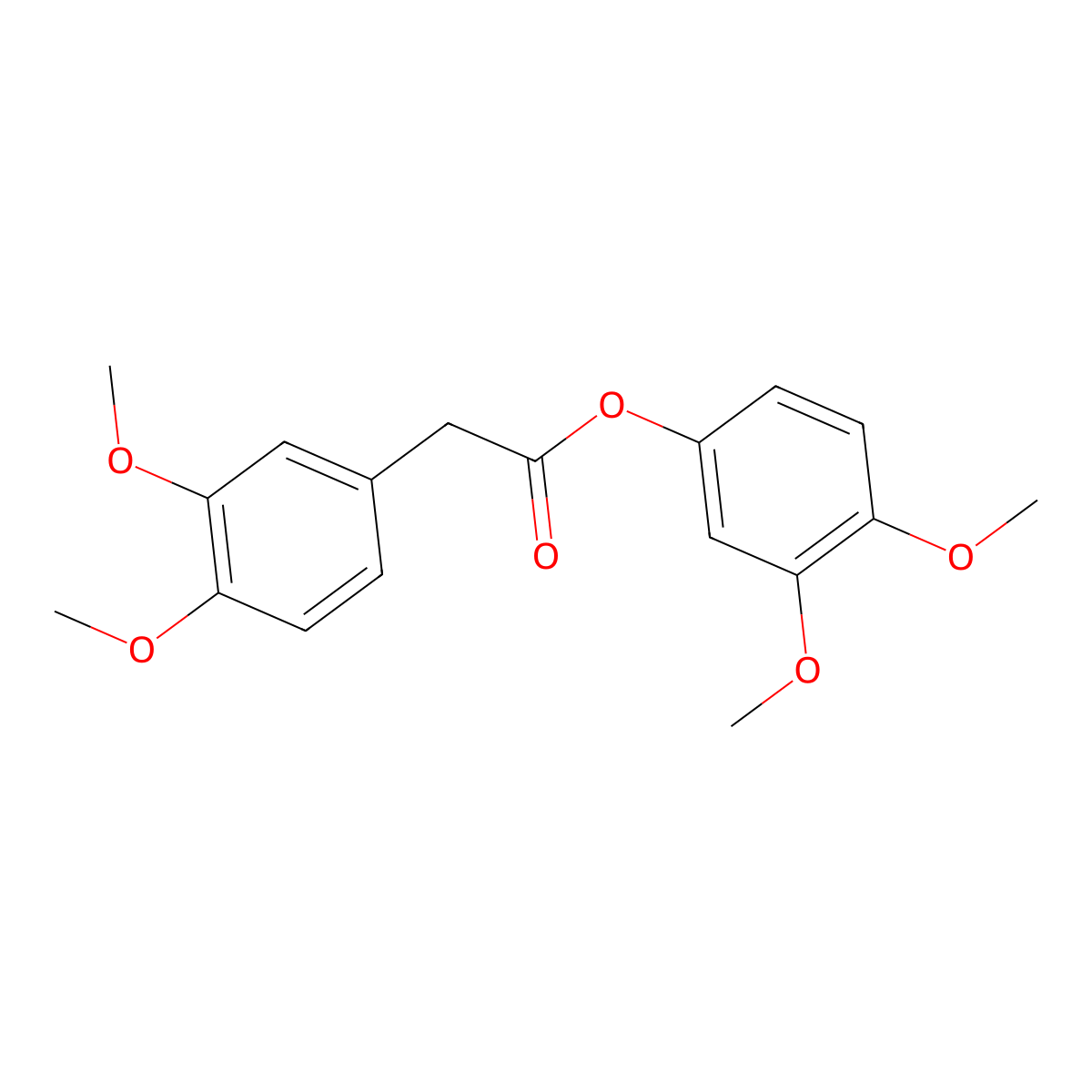 Benzeneacetic acid, 3,4-dimethoxy-, 3,4-dimethoxyphenyl ester molecular structure, CAS 24195-27-5
