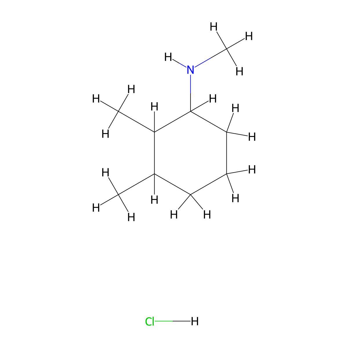 N,2,3-trimethylcyclohexan-1-amine hydrochloride molecular structure, CAS 2419500-14-2