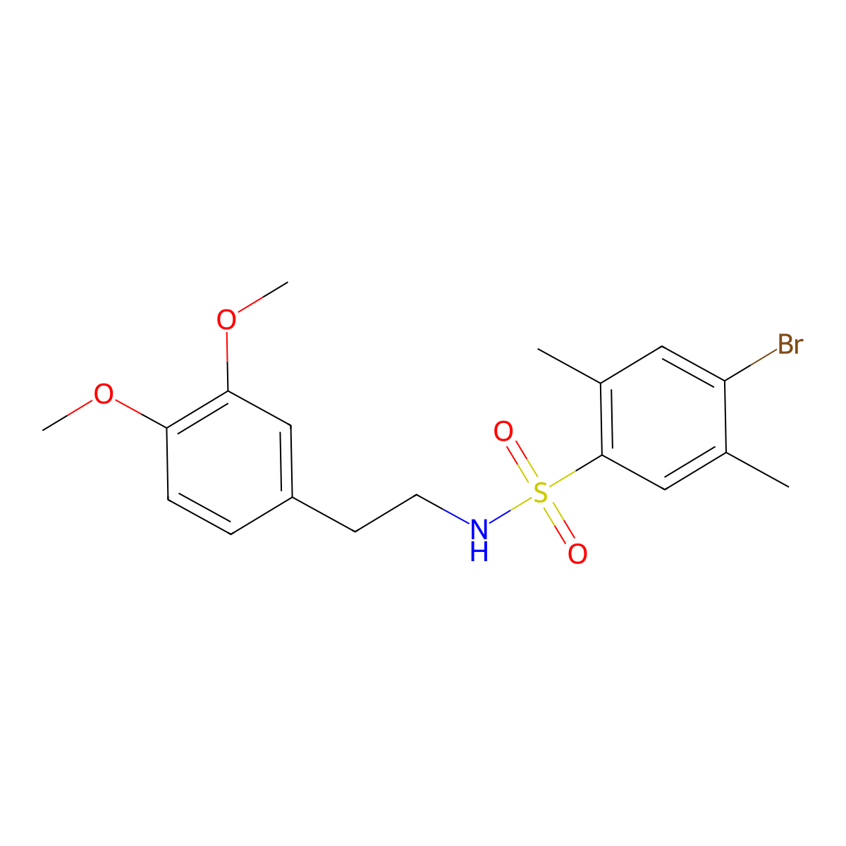 4-bromo-N-[2-(3,4-dimethoxyphenyl)ethyl]-2,5-dimethylbenzene-1-sulfonamide molecular structure, CAS 2419582-77-5