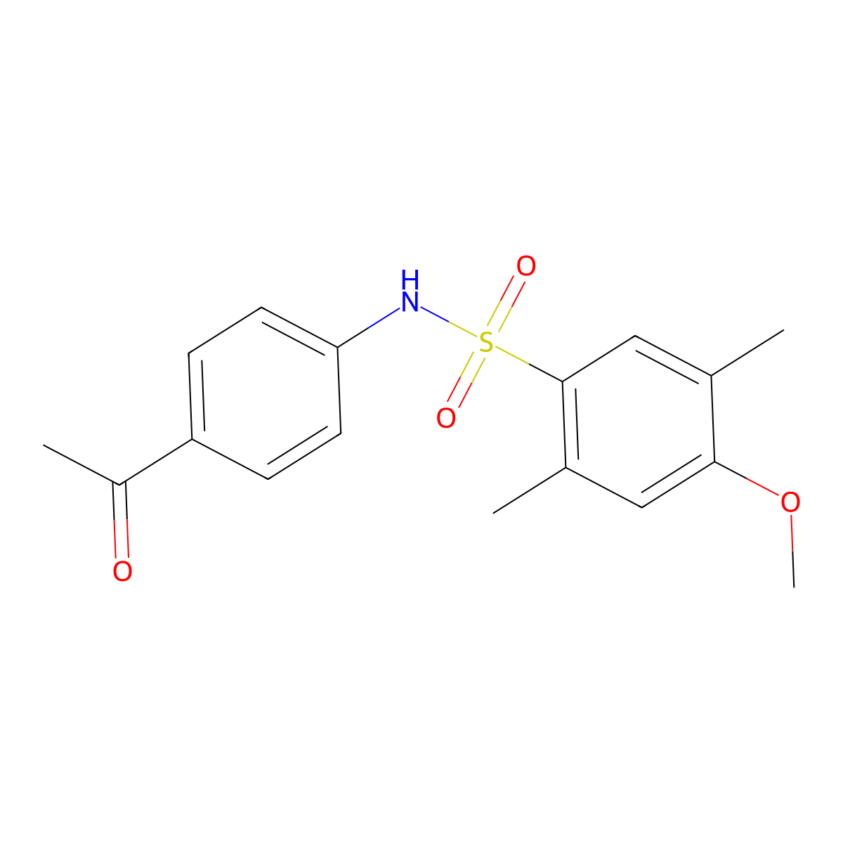 N-(4-acetylphenyl)-4-methoxy-2,5-dimethylbenzene-1-sulfonamide molecular structure, CAS 2419612-94-3