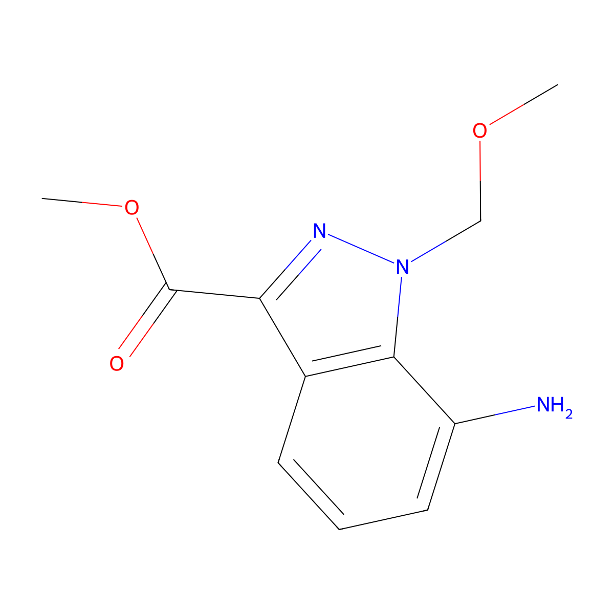 methyl 7-amino-1-(methoxymethyl)-1H-indazole-3-carboxylate molecular structure, CAS 2419638-69-8