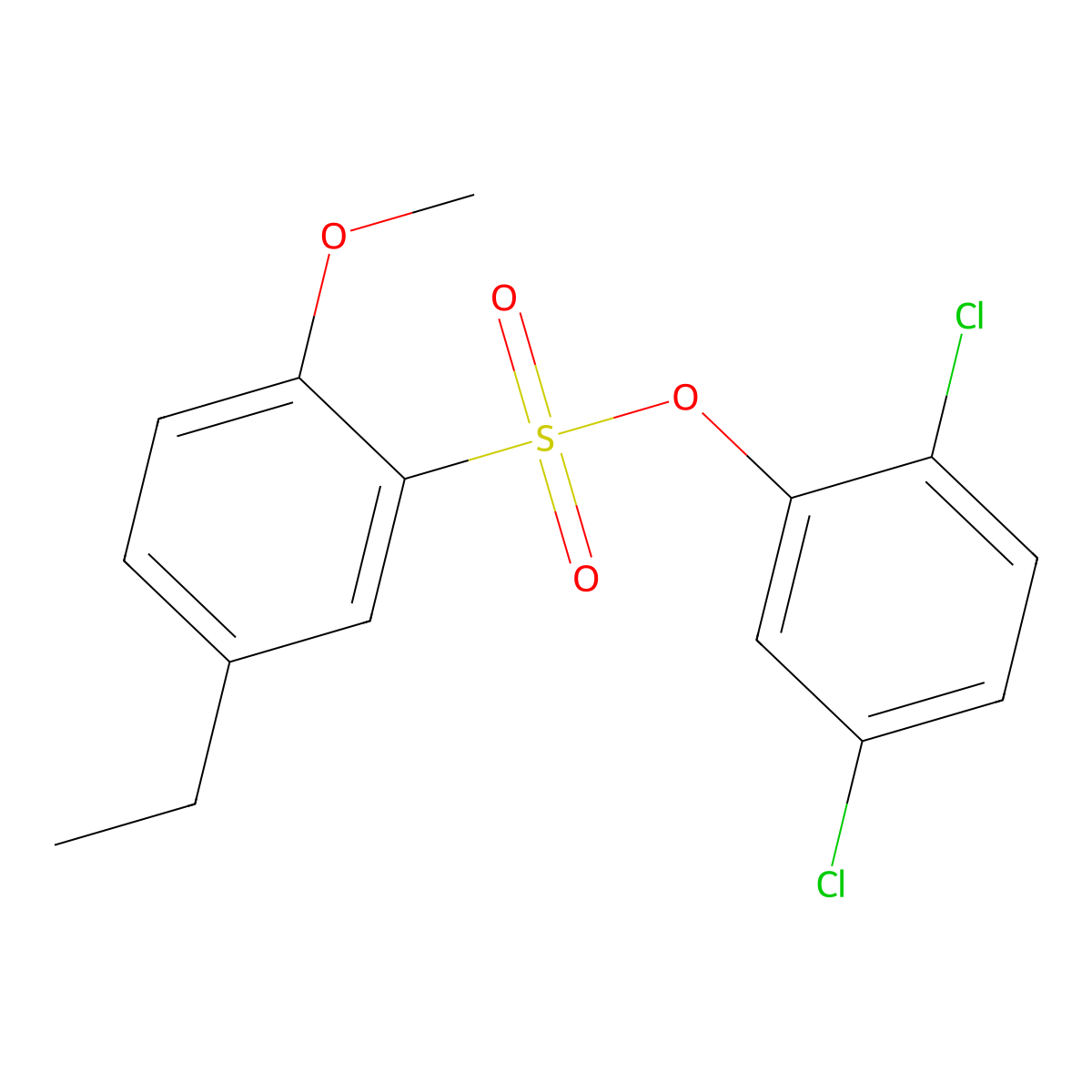 2,5-Dichlorophenyl 5-ethyl-2-methoxybenzene-1-sulfonate molecular structure, CAS 2419650-20-5
