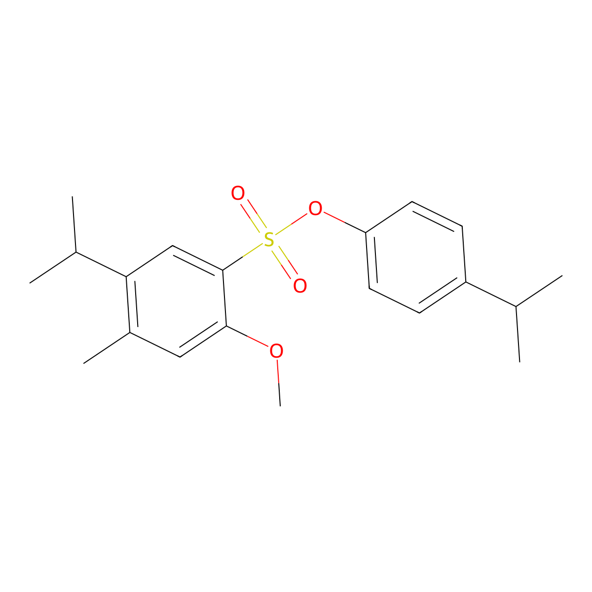 4-(Propan-2-yl)phenyl 2-methoxy-4-methyl-5-(propan-2-yl)benzene-1-sulfonate molecular structure, CAS 2419650-61-4