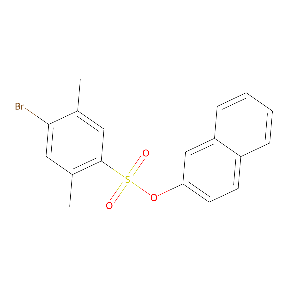 Naphthalen-2-yl 4-bromo-2,5-dimethylbenzene-1-sulfonate molecular structure, CAS 2419650-71-6