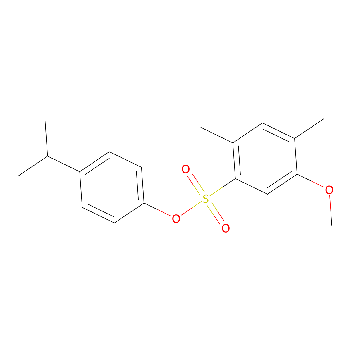 4-(Propan-2-yl)phenyl 5-methoxy-2,4-dimethylbenzene-1-sulfonate molecular structure, CAS 2419650-83-0