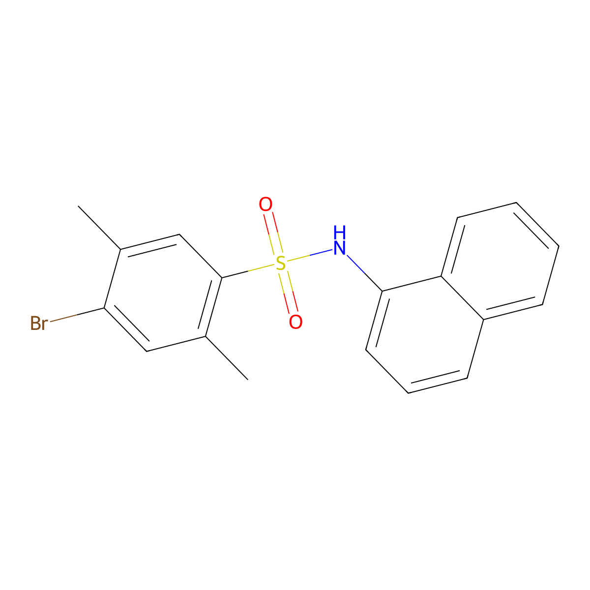 4-bromo-2,5-dimethyl-N-(naphthalen-1-yl)benzene-1-sulfonamide molecular structure, CAS 2419661-12-2
