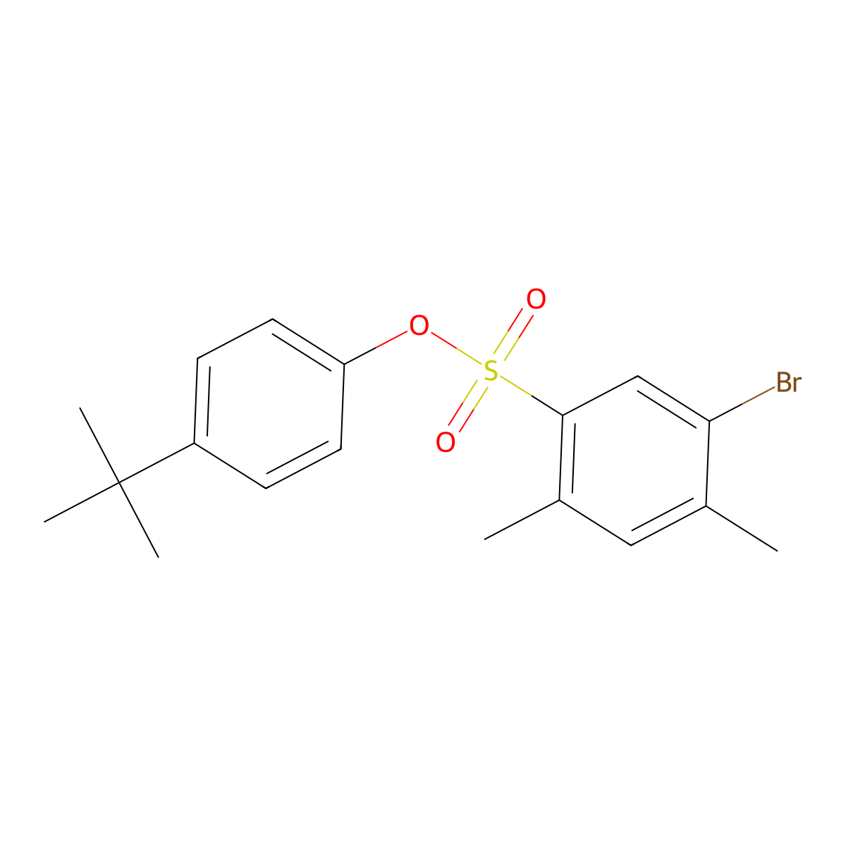 4-Tert-butylphenyl 5-bromo-2,4-dimethylbenzene-1-sulfonate molecular structure, CAS 2419664-98-3