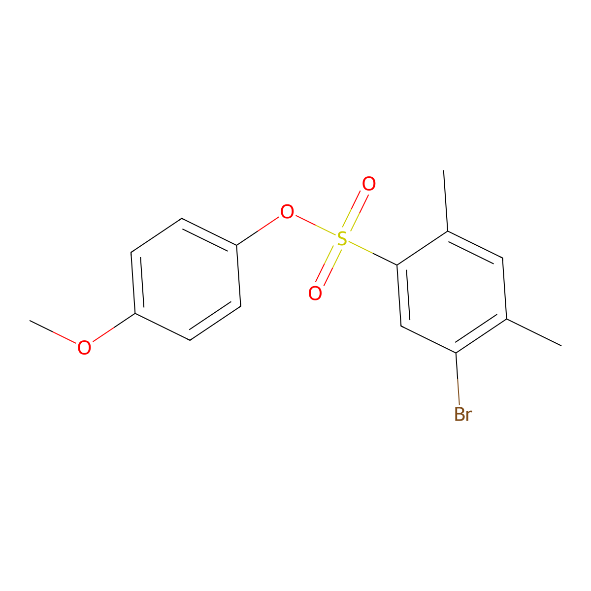 4-Methoxyphenyl 5-bromo-2,4-dimethylbenzene-1-sulfonate molecular structure, CAS 2419665-03-3