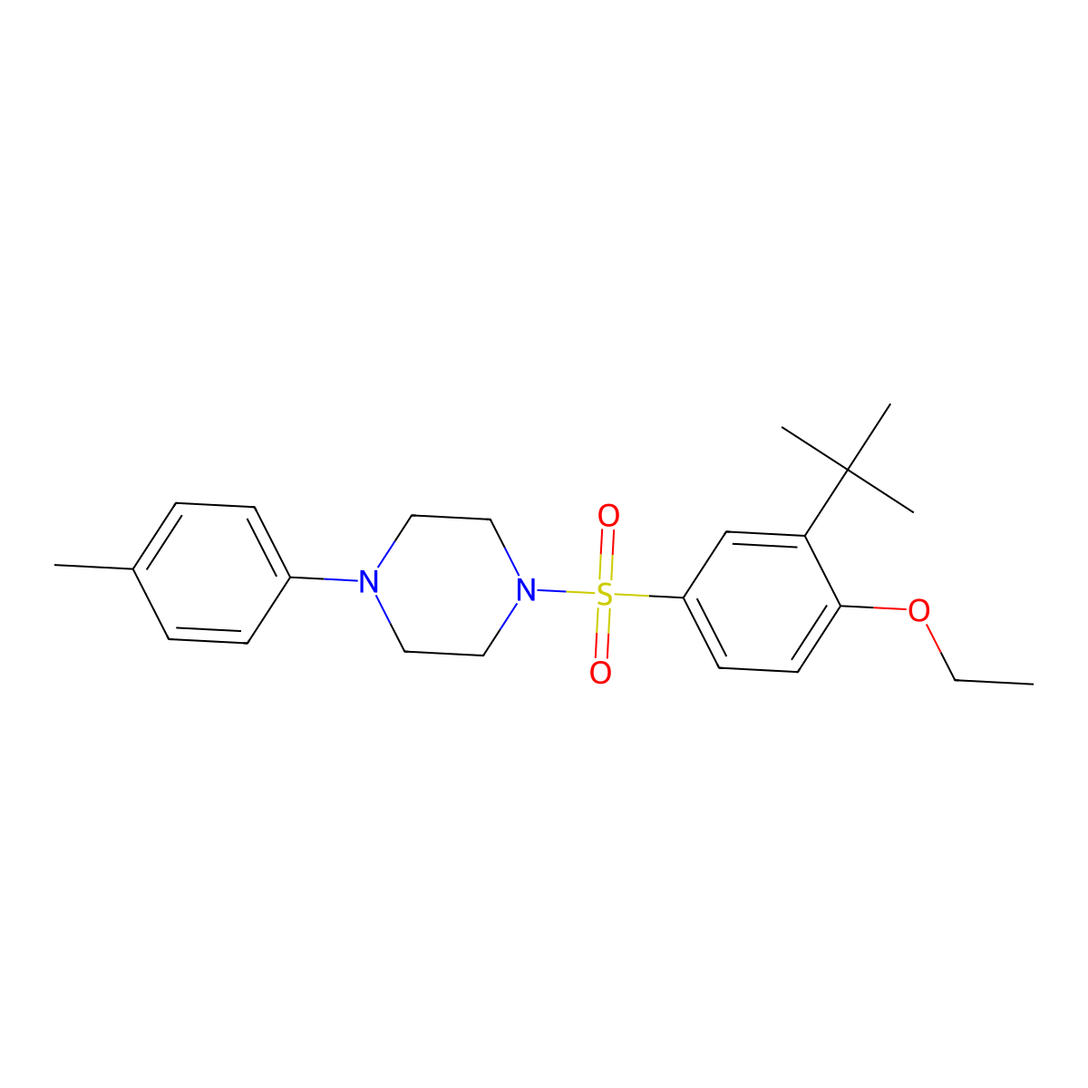 1-(3-Tert-butyl-4-ethoxybenzenesulfonyl)-4-(4-methylphenyl)piperazine molecular structure, CAS 2419666-30-9
