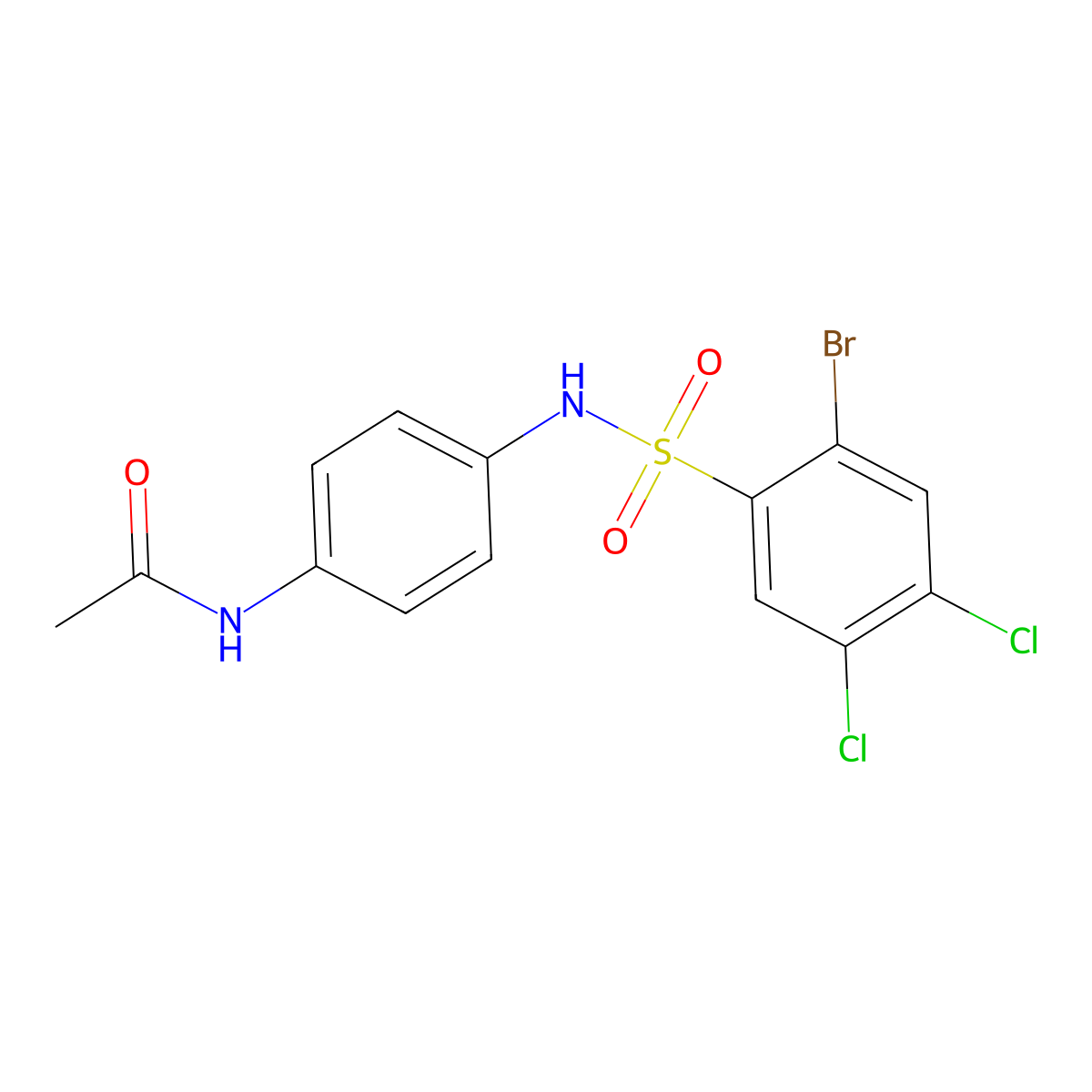 N-[4-(2-bromo-4,5-dichlorobenzenesulfonamido)phenyl]acetamide molecular structure, CAS 2419671-78-4