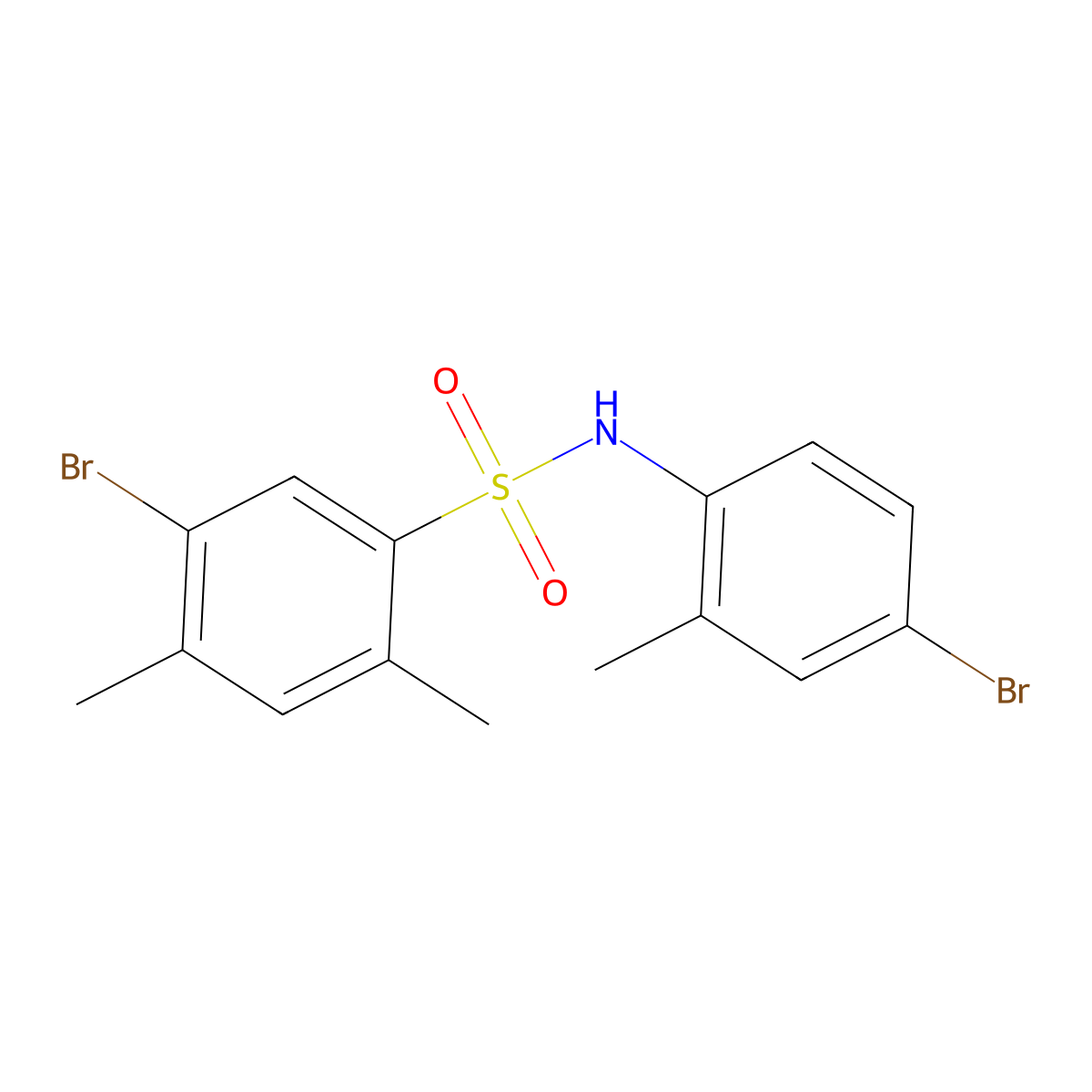 5-bromo-N-(4-bromo-2-methylphenyl)-2,4-dimethylbenzene-1-sulfonamide molecular structure, CAS 2419705-09-0