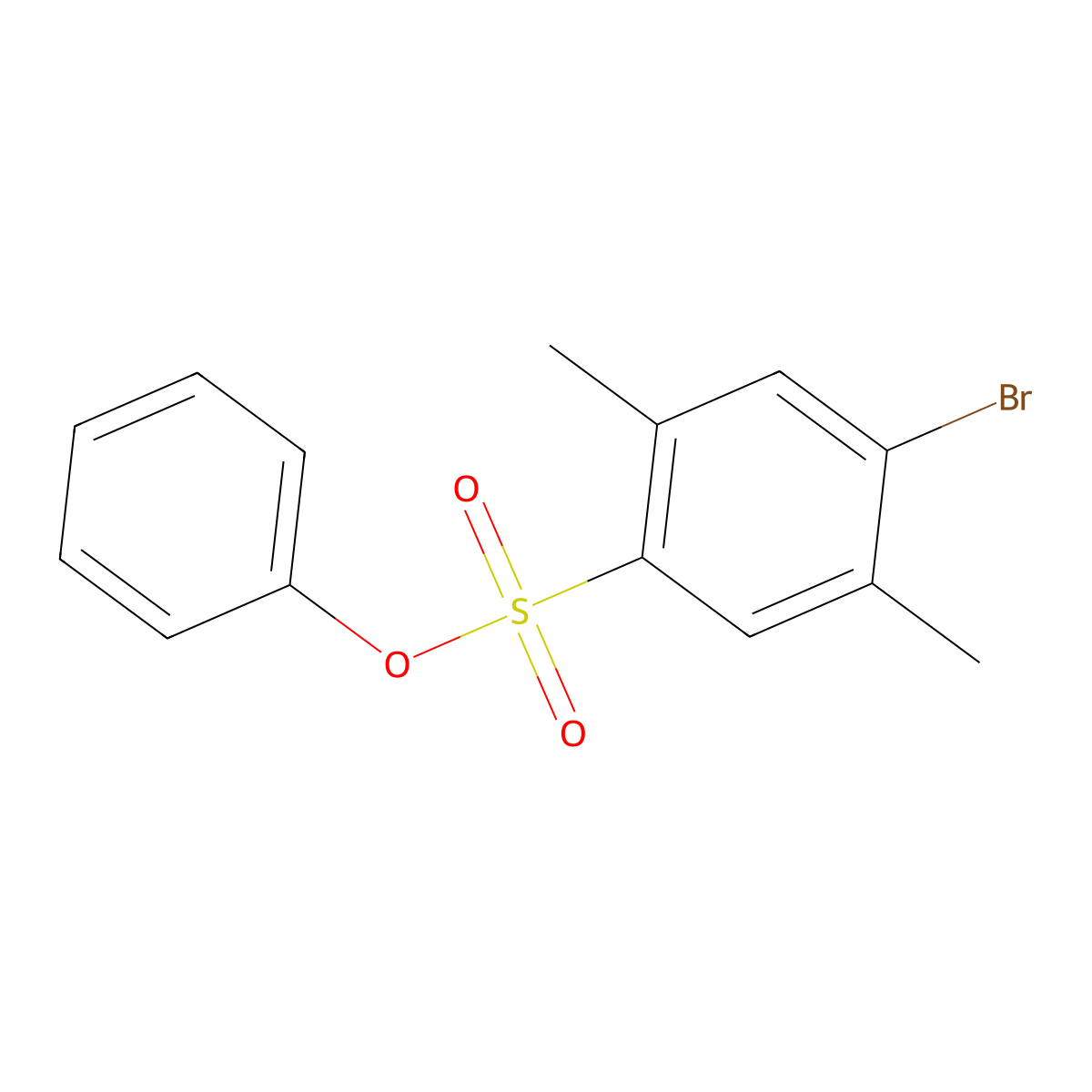 Phenyl 4-bromo-2,5-dimethylbenzene-1-sulfonate molecular structure, CAS 2419708-89-5
