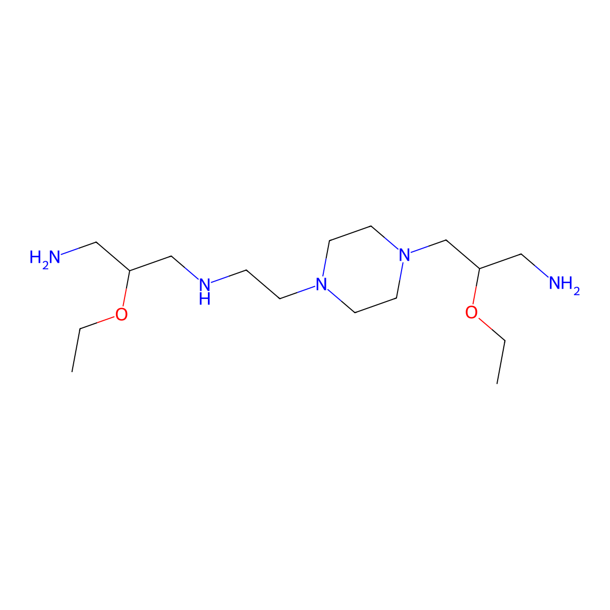 3-(4-{2-[(3-Amino-2-ethoxypropyl)amino]ethyl}piperazin-1-yl)-2-ethoxypropan-1-amine molecular structure, CAS 2419737-71-4