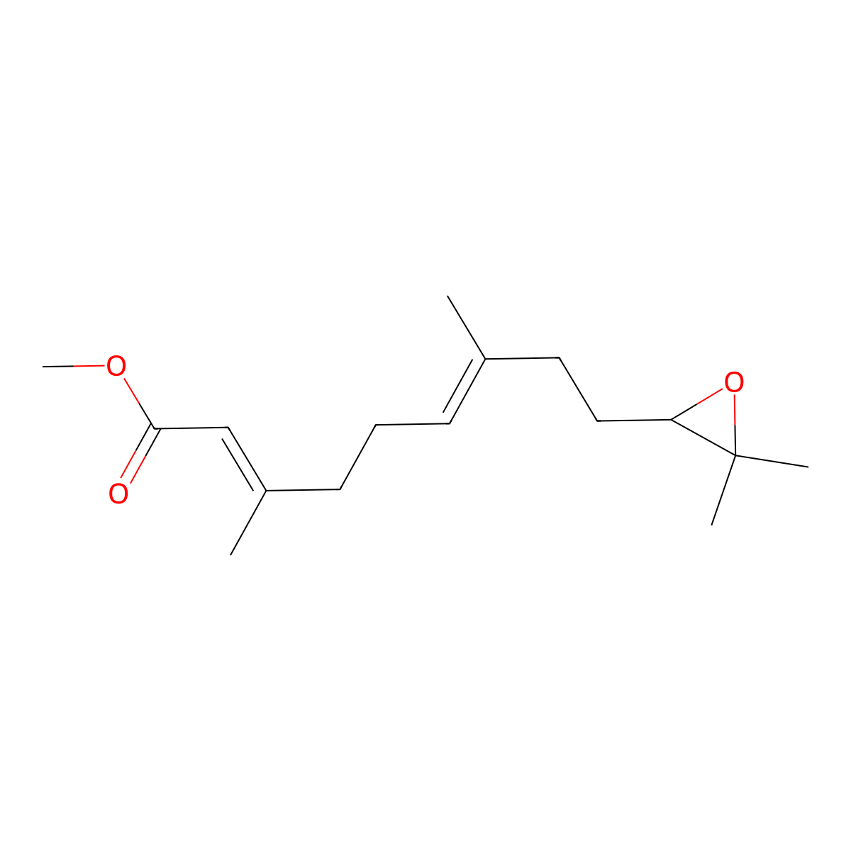 Methyl (2E,6E)-9-(3,3-dimethyl-2-oxiranyl)-3,7-dimethyl-2,6-nonadienoate molecular structure, CAS 24198-95-6
