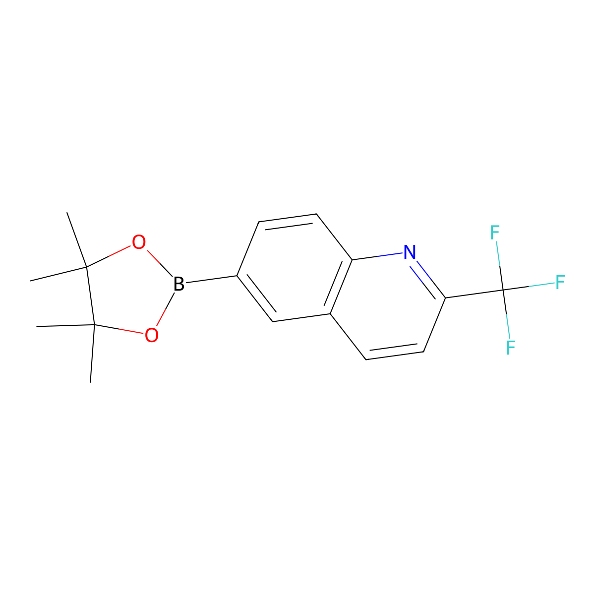 6-(4,4,5,5-Tetramethyl-1,3,2-dioxaborolan-2-yl)-2-(trifluoromethyl)quinoline molecular structure, CAS 2419913-03-2