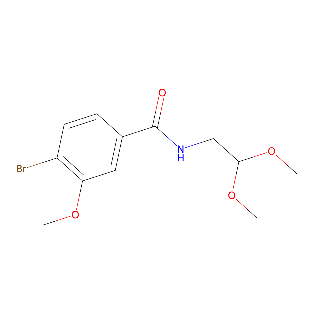 4-Bromo-N-(2,2-dimethoxyethyl)-3-methoxybenzamide molecular structure, CAS 2419913-12-3