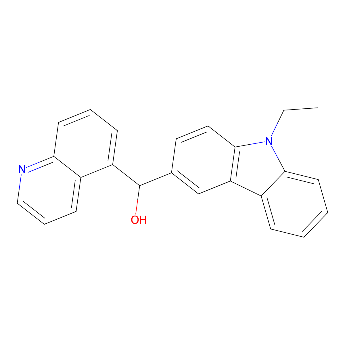 (9-Ethylcarbazol-3-yl)-quinolin-5-ylmethanol molecular structure, CAS 2419942-78-0
