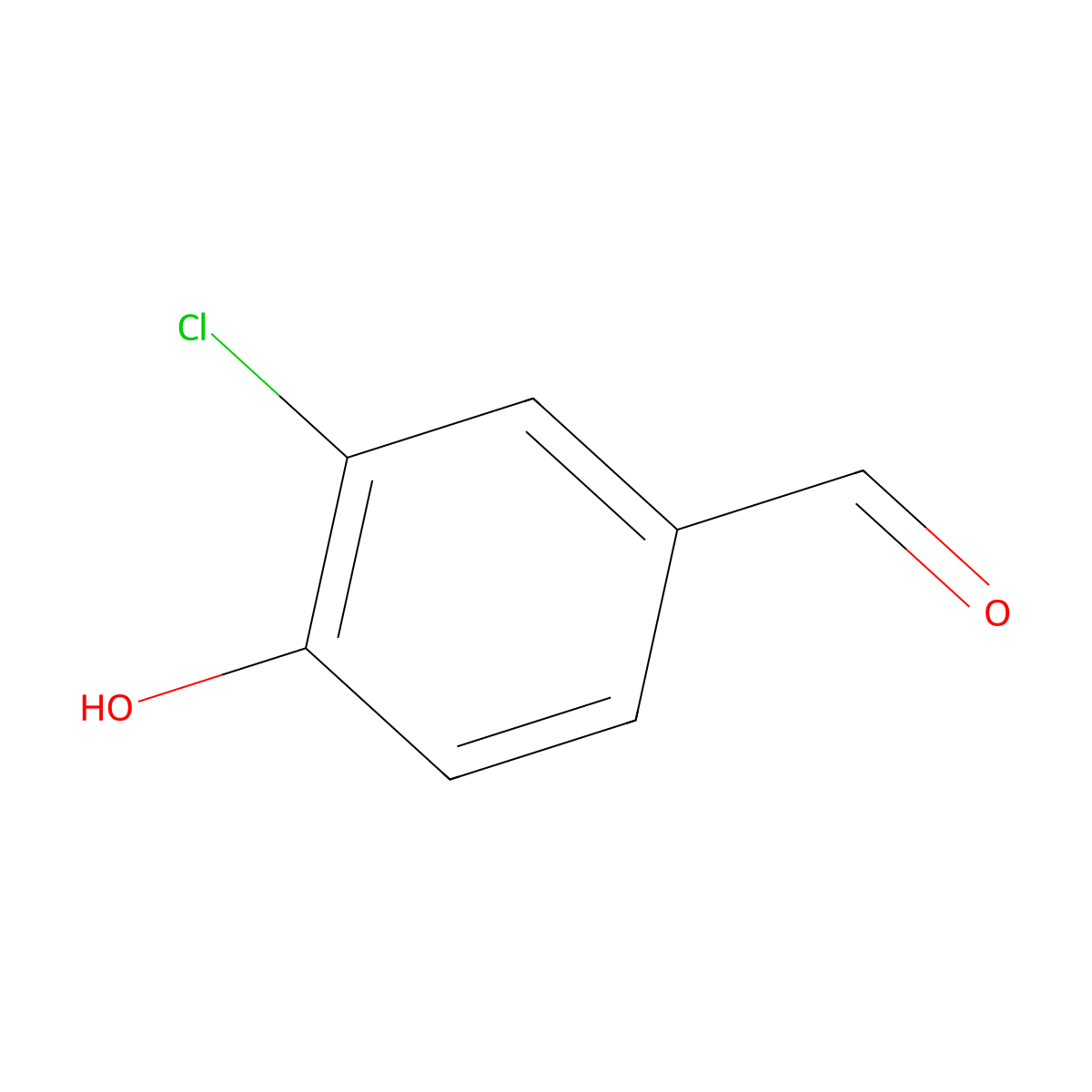 3-Chloro-4-hydroxybenzaldehyde molecular structure, CAS 2420-16-8