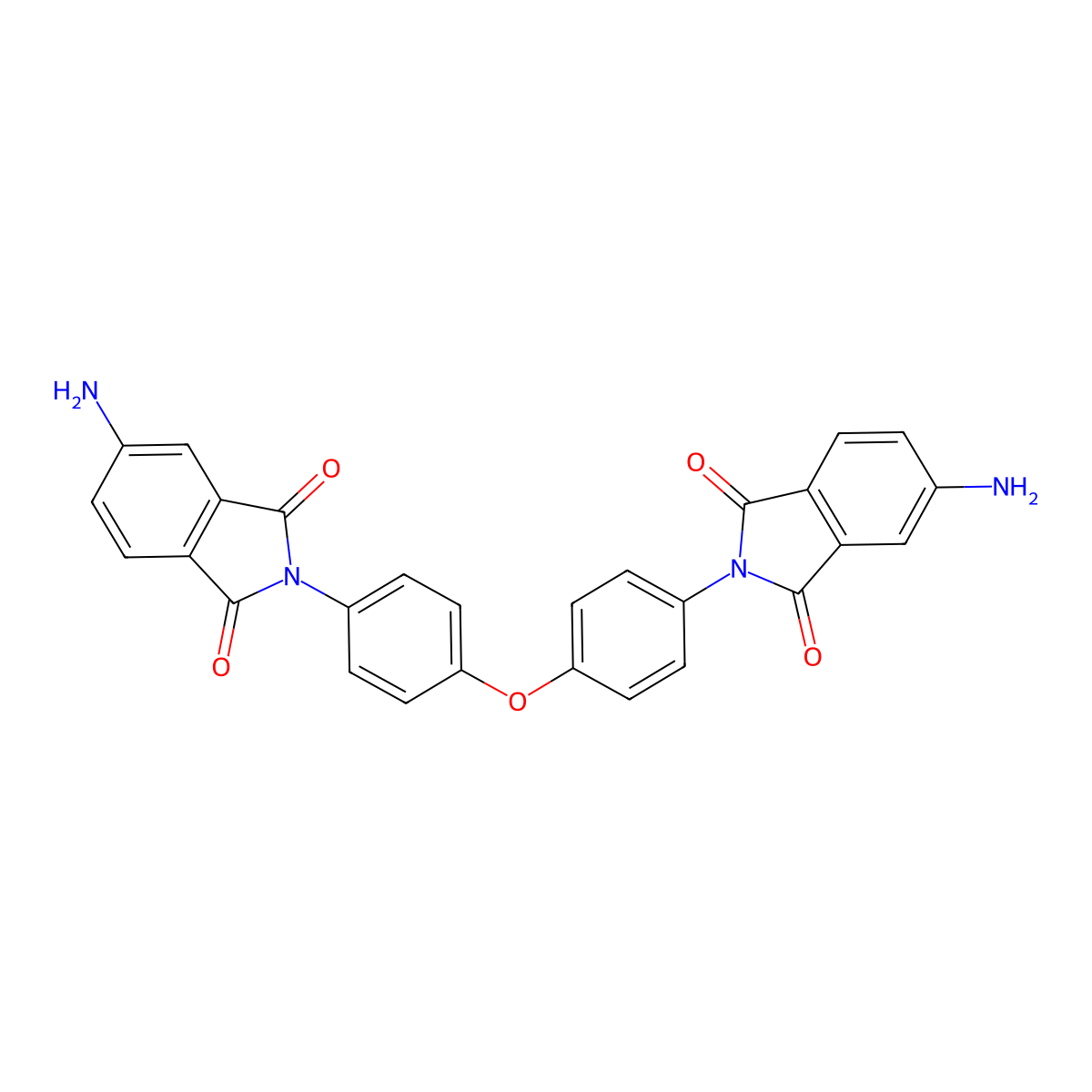 5-Amino-2-[4-[4-(5-amino-1,3-dioxoisoindol-2-yl)phenoxy]phenyl]isoindole-1,3-dione molecular structure, CAS 24200-78-0