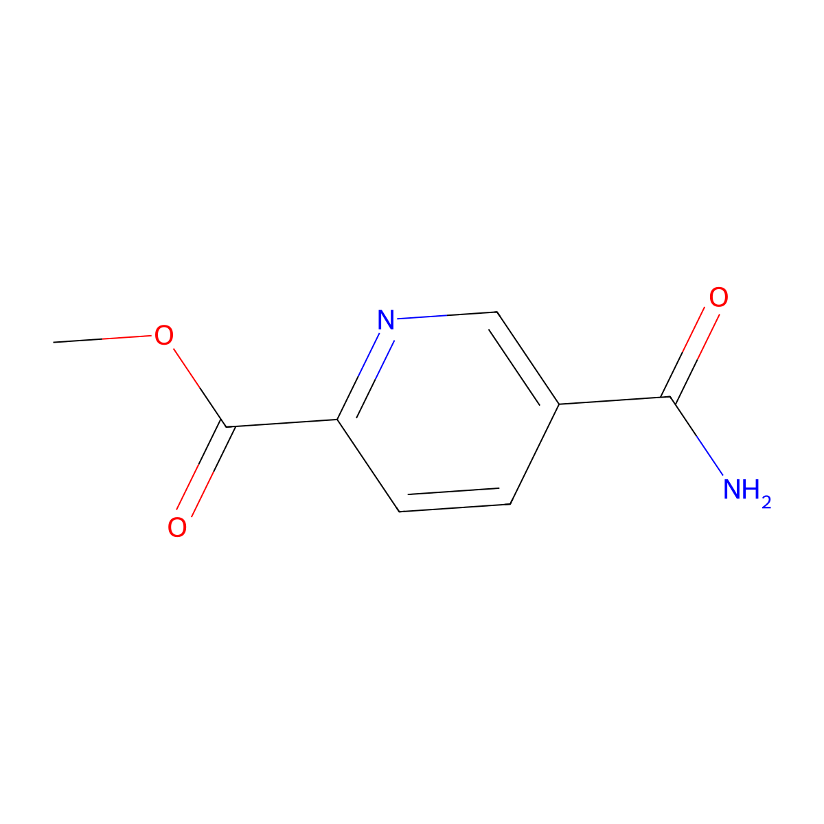 Methyl 5-(aminocarbonyl)-2-pyridinecarboxylate molecular structure, CAS 24202-68-4