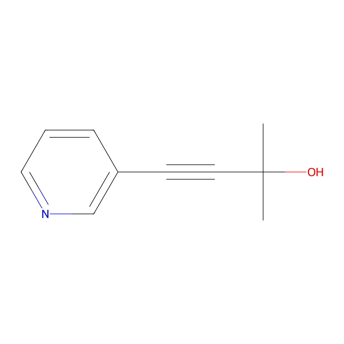 2-Methyl-4-(3-pyridinyl)-3-butyn-2-ol molecular structure, CAS 24202-80-0